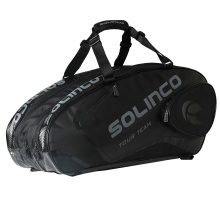 Solinco Racketbag Tour Team Blackout (Racket bag, 3 main compartments, Thermo compartment, Shoe compartment) black 15-pack